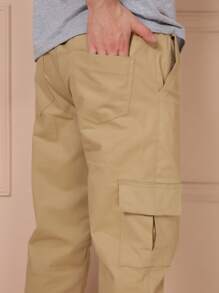 Men Pants - 駝色 - 查看 5