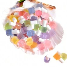 5入組隨機顏色夜光樹脂指甲油瓶微型手機裝飾品,diy工藝必備