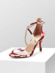 Women Cross Strappy High Heels Fashionable Stilettos Open Toe Pump Heel Sandals For Wedding Evening Party Homecoming,Valentine's Day - 彩色 - 查看 3