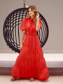 Women Dresses - 紅色 - 查看 3