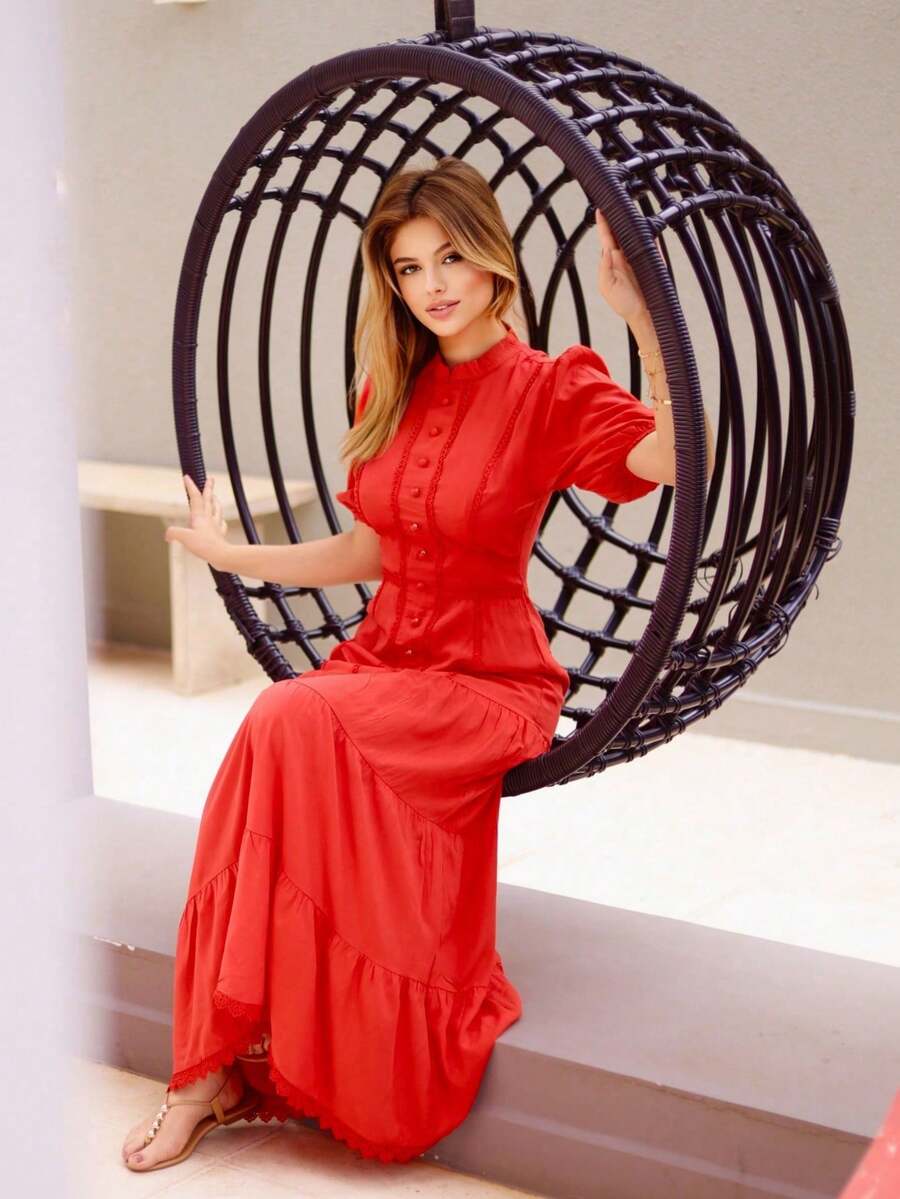 Women Dresses - 紅色 - 查看 1