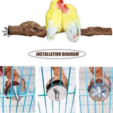 5pcs Bird Perch Stand With Grape Pepper Wood & Barkless Tree Branch Suitable For Parrots And Other Small Birds