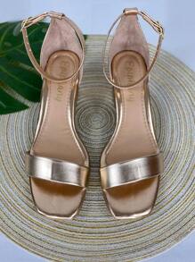 Women Flat Sandals - 玫瑰金 - 查看 3
