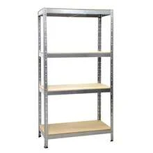 OSQI 4 Tier Heavy Duty Metal Galvanised Shelving Rack Unit Garage Storage Shelf - 銀色 - 查看 4