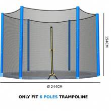 Rampoline Replacement Net, Garden Trampoline, UV-Resistant Replacement Net, Round Protective Net For Garden Trampoline Diameter 305/366 Cm - 藍色 - 查看 2