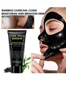Mascarilla de carbón de bambú para eliminación de puntos negros, mascarilla de limpieza profunda para manchas en la nariz, mascarilla para la nariz, dolor de acné y puntos negros - Negro - Ver 1