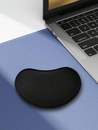 Almohadilla de muñeca para ratón con forma de corazón negro de goma antideslizante, cómoda para uso en la oficina y el hogar