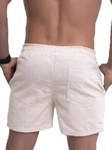 Men Shorts - 米色 - 查看 2