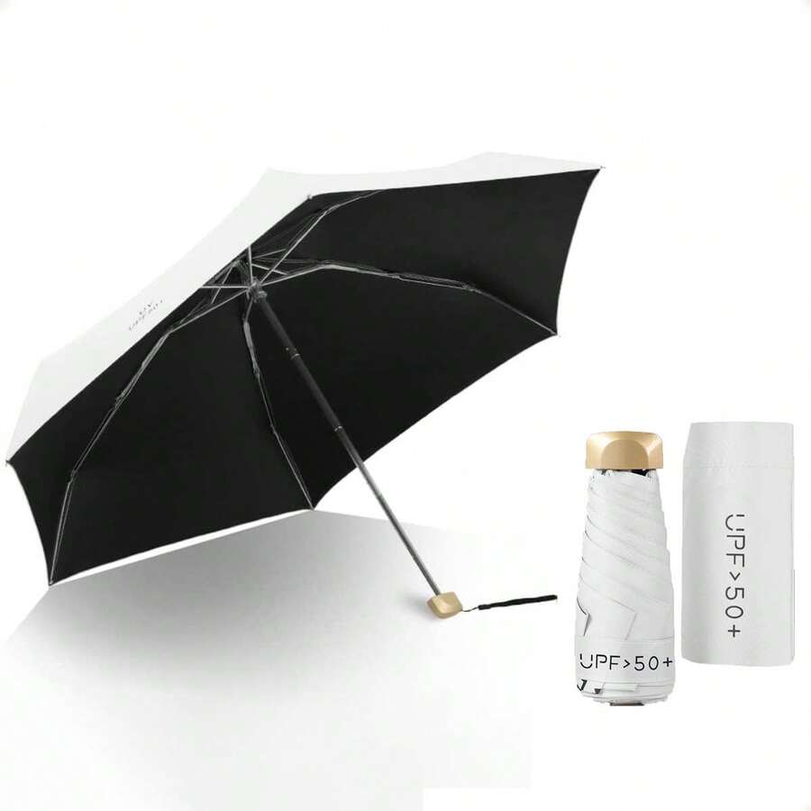 Umbrella And Rain Hat Umbrella - White - View 1
