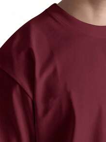 Men T-Shirts - 酒紅色 - 查看 3