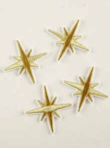 4pcs Ngôi sao Miếng vá thêu Đối với Trang trí DIY Của Quần áo , Mũ , Túi , Giày dép , Ốp lưng điện thoại , Sắt-Bật Đính đá Đối với Quần áo Phụ kiện may vá - Vàng - Xem 1