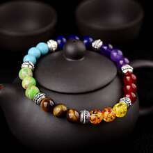 1pc 7 Chakra Reiki Healing Bracelet Yoga Balance Energy Beads Bracelets - Multicolor 1 - View 4