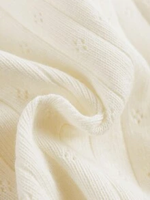 MARC&JANIE 少女甜美森系镂空蕾丝花边圆领长袖T恤，春季 - 米色 - 查看 7