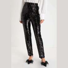 Lulus Pantalones de Mujer - brillo negro lentejuelas - Ver 2
