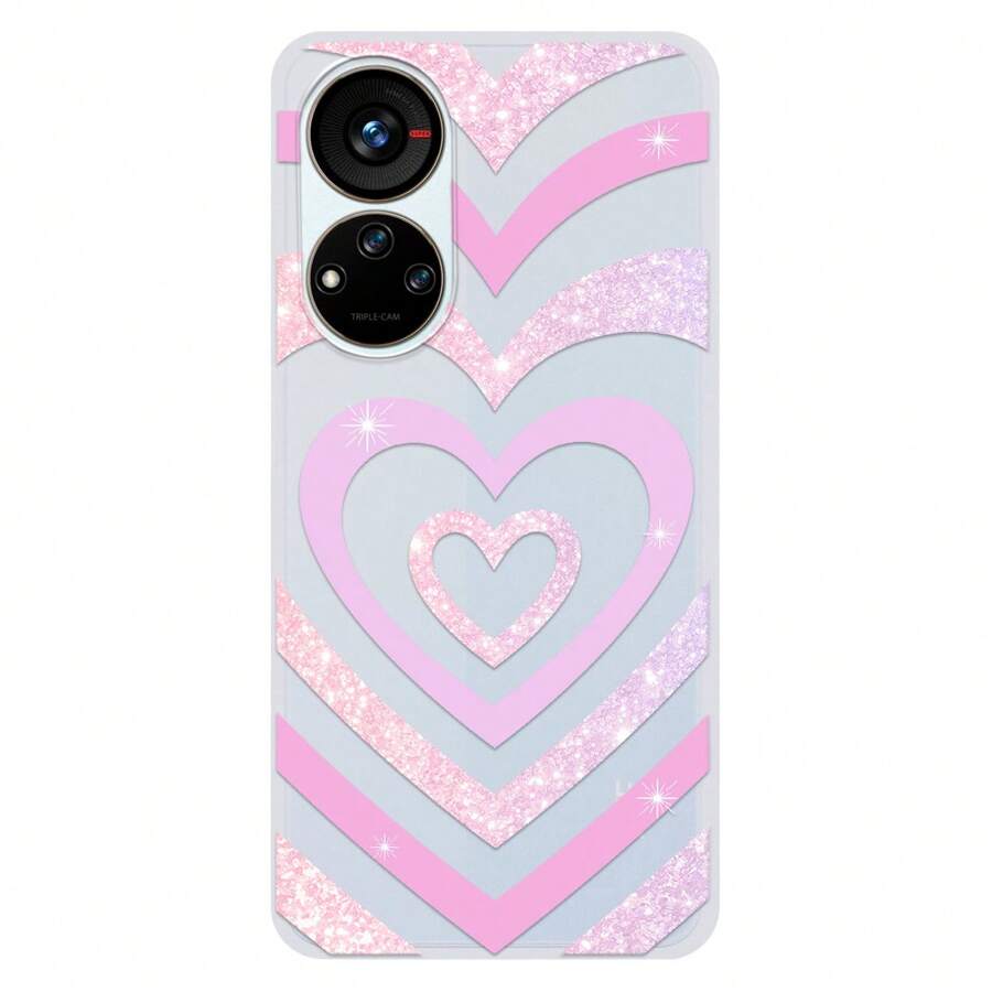 INSTACASE Funda Compatible con Zte Corazón Brillos Protector para Zte San Valentín, Case para Zte Corazón Brillos , Carcasa para Zte Para Mujer, a Prueba De Golpes TPU. - Transparente - Ver 1