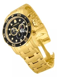 Invicta Pro Diver 0073 Men's Watch Gold Plated Stainless Steel TOP Quality! - Black - View 2