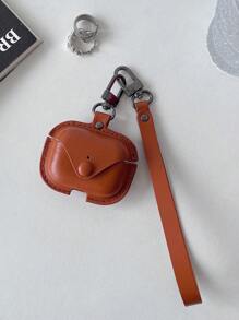 1pc Leather Hanging Rope Earphone Protective Cover, Compatible With Airpods Pro 1st/2nd Generation, Wireless Earphone Case