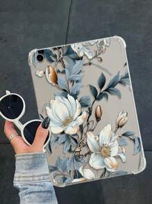 蓝叶花枝彩绘高端简洁软壳防摔防弯保护套兼容iPad - 彩色 - 查看 3