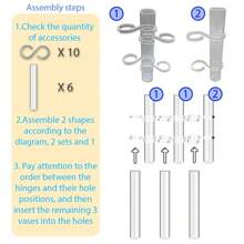 6 Tubes/8 Tubes Creative Foldable Vase Set With Hinge Design Including Hook And Brush,DIY Glass Test Tube Plant Terrarium Flower Pots Desktop Plant Terrarium For Hydroponic Plants Home Garden Wedding Decoration Gifts Birthday Graduation