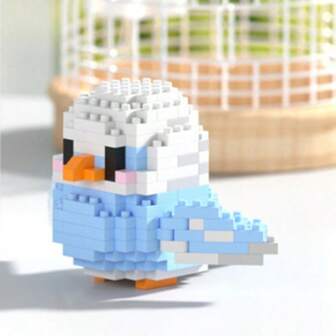 1 件可爱卡通鸟积木、DIY 组装饰品、桌面装饰、初学者积木、送给女朋友/男朋友的礼物、生日/新年礼物