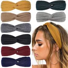 1 Piece Summer Headbands For Women Short Hair Boho Twist Knot Head Band Elastic Hair Bands For Women's Hair Cute Wrap Headbands Fashion Hair Accessories, Solid Color - Multicolor - View 7