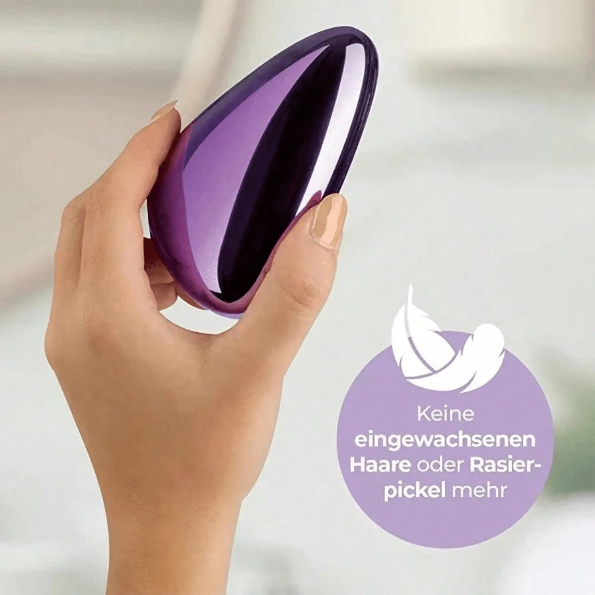 1 件可重複使用的女士腿部水晶橡皮擦 - 神奇無痛除毛器,無需剃須皮膚去角質工具,可水洗納米脫毛,平滑肌膚效果禮品 脫毛,平滑肌膚效果禮品 - 紫色 - 查看 1