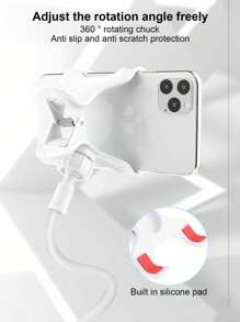 1pc White Slouchy Phone Desktop Holder, Multifunctional Holder For Students And Universal For Desktop, For Watching Tv And Live Broadcasting On Mobile Phones - White - View 4