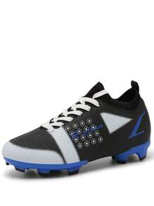 R.xjian Long Stud Soccer Shoes - Black and White - View 2