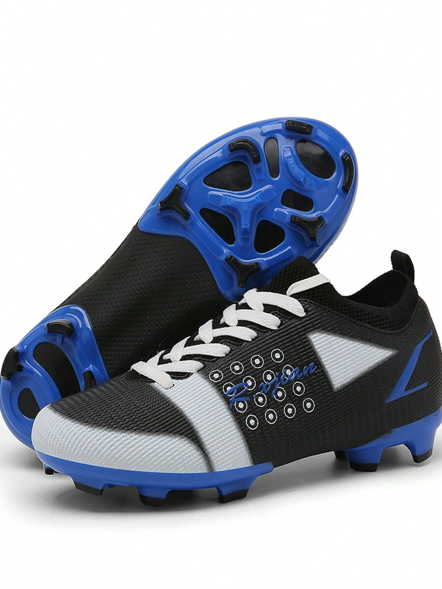 R.xjian Long Stud Soccer Shoes - Black and White - View 1