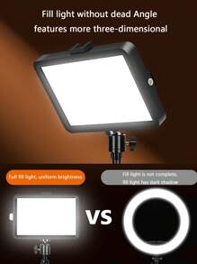 Pancoat Led Live Broadcast Photography Fill Light, Mini Desktop Light For Food Shooting, Video Recording With Beauty Function For Streamers - Black - View 8