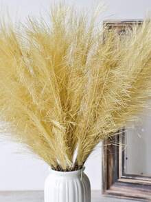 1根長48公分的人造纖維南美羽毛草單枝莖,非常適合婚禮派對/家庭裝飾/節日派對/攝影道具 - 金色 - 查看 6