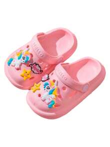 Unicorn Sandals With Strap. Beautiful Sandals With Unicorn And Star Charms. Comfortable, Breathable, Resistant, Ideal For Indoors And Outdoors. - Baby Pink - View 2