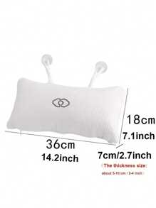 1pc 3D Mesh Suction Cup Bathtub SPA Inflatable Pillow (Built-In PVC Inflatable Bag), For Neck And Back Home Bathroom. - White - View 5