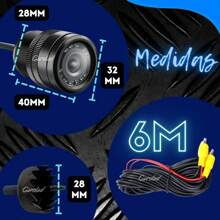 Câmera Ré Automotiva 9 Leds  Infravermelho Visão Noturna com linhas guias - Preto - Visão 7
