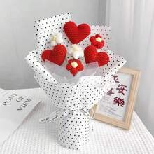 1入組手工鉤織愛心花束,即用創意情人節,女友/閨蜜生日禮物 - 多色 - 查看 4