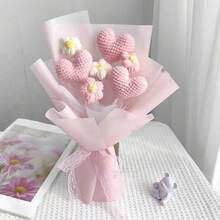 1入組手工鉤織愛心花束,即用創意情人節,女友/閨蜜生日禮物 - 多色 - 查看 3