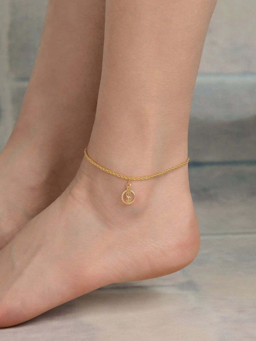 1pc Fashionable Simple Dollar Sign Design Anklet, Perfect For Parties ...