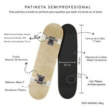Lisa Maple Semi-Professional Skateboard + Stickers - Champagne - View 2