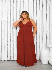 Plus Size Dresses - Café integral - Ver 4