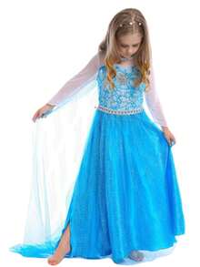 Tween Girls Plus Size Dresses - Blue - View 3