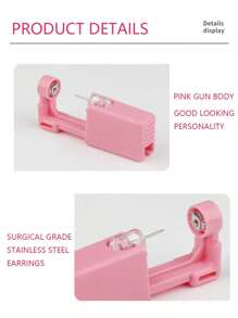 2Pcs Ear Piercing Gun Disposable Safe Painless Sterile Piercer Tool Machine Kit Cartilage Tragus Helix Piercing Gun Stud Body Jewelry - Pink - View 5