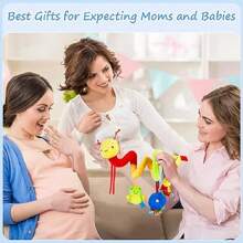 1入組彩色寶寶嬰兒床吊掛奶嘴玩具,幼兒蠕動蟲形狀螺旋嬰兒車玩具,帶鈴鐺,適用於嬰兒床、汽車座椅上的男女嬰兒 - 彩色 - 查看 6