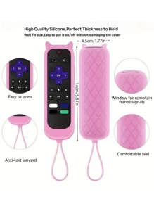 Silicone Remote Control Cover For Roku TV Remote/Roku Simple Remote/Roku Voice Remote (Not With Headphone Jack) For School,Office,Household,Travel,Bag,Organizer,Storage