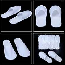 50 Pairs  Hotel Guest Slippers Toe Towelling Disposable Terry Style Lot - one-size - View 5