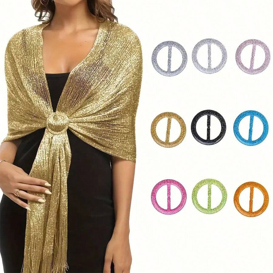 9 Piezas De Hebilla De Cinturón De Plástico De Moda Para Atar Pañuelos Y Cintas - Multicolor - Ver 1