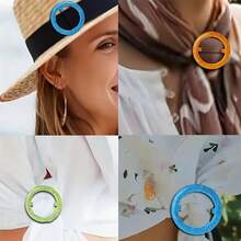 9 Piezas De Hebilla De Cinturón De Plástico De Moda Para Atar Pañuelos Y Cintas - Multicolor - Ver 8