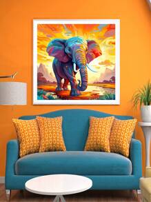 2入組不帶框家庭裝飾畫布牆藝,書房卡通女孩、極簡主義宣傳海報、動物主題老虎、牛或馬設計,40cmx40cm - HB1933-2063 - 查看 2