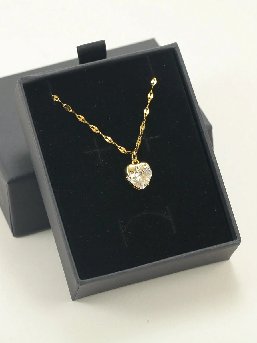 Fashion Simple Copper  Love Pendant Necklace Gift Box Gift Necessary - BOX a - View 1