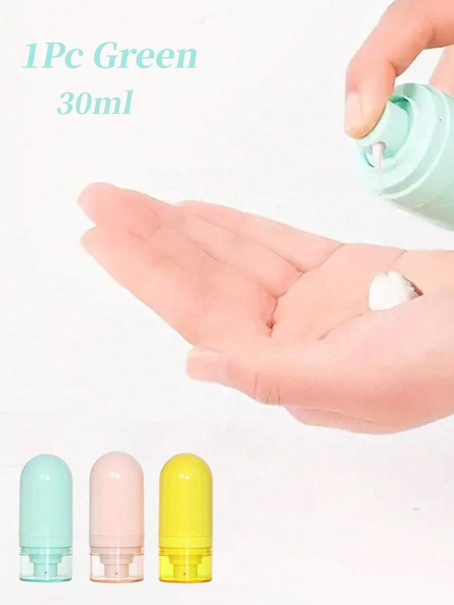 1入組30毫升可裝潰泡式充填泵式乳液瓶,真空式乳液瓶,可充填擠壓式泵式瓶,空的化妝品樣品分配器容器,臉部乳霜無空氣瓶,便於攜帶,適用於乳霜和化妝品容器,旅行配件 - 綠色 - 查看 1