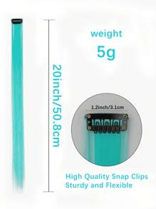 10 PCS Colored Clip In Hair Extensions 20 Inch Long Straight Hairpieces Clip In Synthetic, Halloween Cosplay Dress Up Fashion Party Christmas Carnival Music Festival New Year Gift For Women Kids Girls(RED)